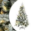 vidaXL Forh&aring;ndsbelyst juletre flokket sn&oslash; og kongler 195 cm PVC og PE