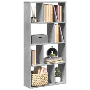 vidaXL Bokhylle betonggr&aring; 60x20x120,5 cm konstruert tre
