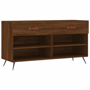 vidaXL Skobenk brun eik 102x35x55 cm konstruert tre