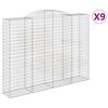 vidaXL Gabionkurver buede 9 stk 300x50x220/240 cm galvanisert jern