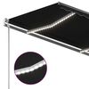 vidaXL Manuell uttrekkbar markise med LED 350x250 cm antrasitt