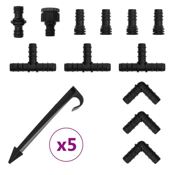 vidaXL Dryppslange svart 0,6" 10 m gummi