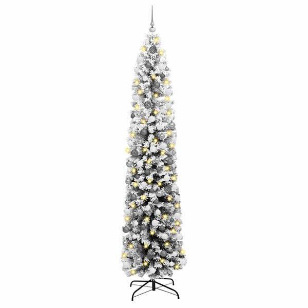 vidaXL Kunstig juletre med 300 LED grønn 240 cm PVC og stål og plast