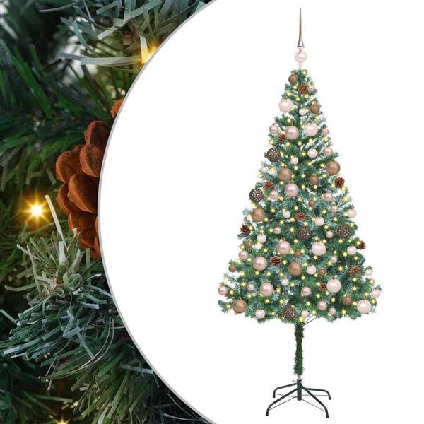 vidaXL Kunstig juletre med 300 LED med stativ gr&oslash;nn 180 cm PVC og st&aring;l