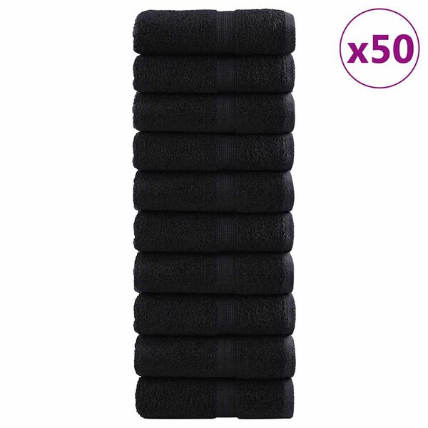 vidaXL Gjesth&aring;ndkle SOLUND 50 pcs Svart 30 x 50 cm 550 gsm