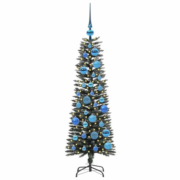 vidaXL Kunstig juletre med 150 LED gr&oslash;nn 120 cm PVC og plast og st&aring;l