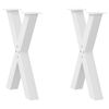 vidaXL Spisebordben X-formet 2 stk hvit 50x(72-73) cm st&aring;l