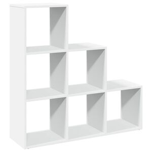 vidaXL Romdeler bokhylle 3-etasjers hvit 99x29x99 cm konstruert tre