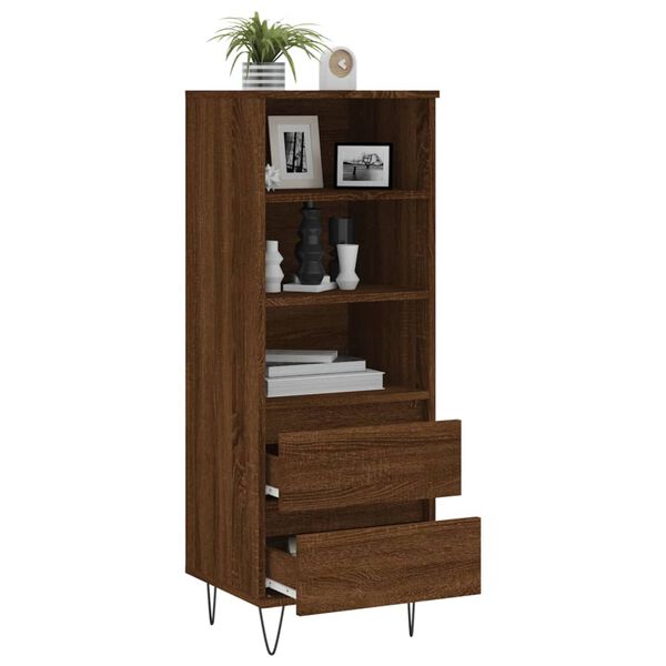 vidaXL Highboard brun eik 40x36x110 cm konstruert tre