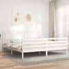 vidaXL Sengeramme med hodegavl hvit 200x200 cm heltre