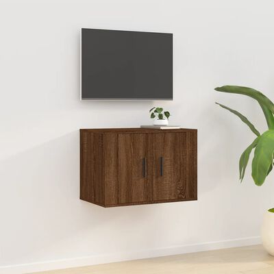 vidaXL Vegghengt TV-benk brun eik 57x34,5x40 cm
