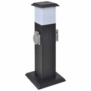 Svart hagestr&oslash;msokkel med lampe