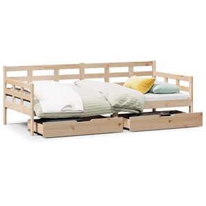 vidaXL Dagseng med skuffer 90x190 cm heltre furu