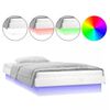 vidaXL Sengeramme med LED hvit 90x200 cm heltre
