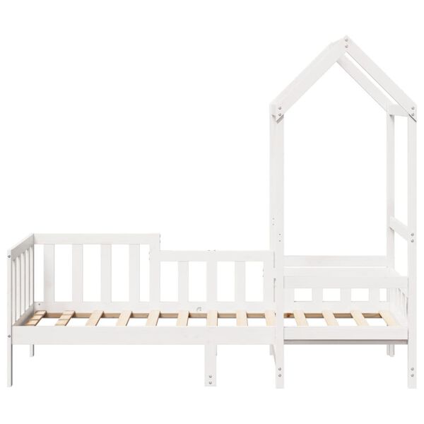 vidaXL Dagseng med tak hvit 90x190 cm heltre furu