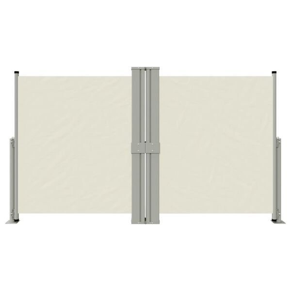 vidaXL Uttrekkbar sidemarkise kremhvit 140x1200 cm