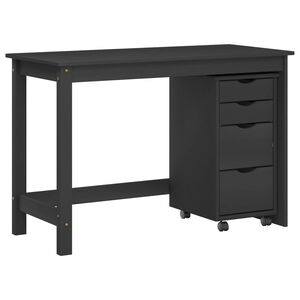 vidaXL Skrivebord og rulleskapsett MOSS 2 stk. Svart