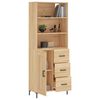vidaXL Highboard sonoma eik 69,5x34x180 cm konstruert tre