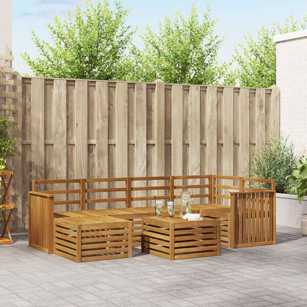 vidaXL Sofasett Naturlig Solid akasietre