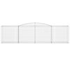 vidaXL Gabionkurv buet 400x50x100/120 cm galvanisert jern