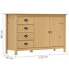 vidaXL Skjenk Hill honningbrun 130x40x80 cm heltre furu