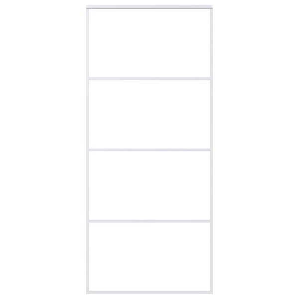 vidaXL Skyvedør frostet ESG-glass og aluminium 90x205 cm hvit