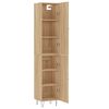 vidaXL Highboard sonoma eik 34,5x34x180 cm konstruert tre
