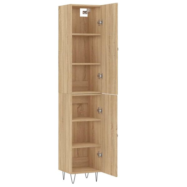 vidaXL Highboard sonoma eik 34,5x34x180 cm konstruert tre