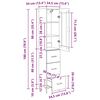 vidaXL H&oslash;yskap med skuff Svart Eik 34,5 x 34 x 180 cm Konstruert tre