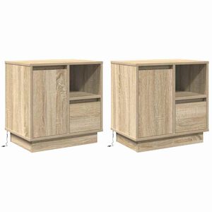 vidaXL Nattbordskap 2 pcs Sonoma eik 50 x 34,5 x 50 cm. Konstruert tre
