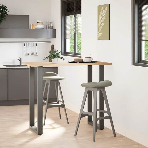 vidaXL Barbordben U-formet 2 stk antrasitt 60x(110-111) cm st&aring;l