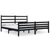 vidaXL Sengeramme svart heltre furu 180x200 cm Super King