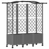 vidaXL Hevet Bed med Trellis og Tak Lysegr&aring; 163 x 40 x 144 cm PP