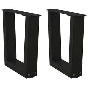 vidaXL Salongbordben V-formet 2 stk svart 30x(30-31,3) cm st&aring;l