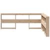vidaXL Bokhylle sengegavl L-formet 140 cm heltre furu