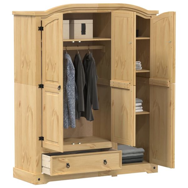 vidaXL Garderobe Corona 151,5x52x186 cm heltre furu