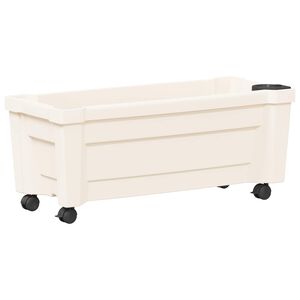 vidaXL Calypso plante med hjul Hvit 79 x 35 x 33 cm PP