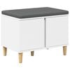 vidaXL Gangbenk Hvit 60 x 38 x 46 cm Konstruert treverk og stoff