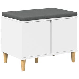 vidaXL Gangbenk Hvit 60 x 38 x 46 cm Konstruert treverk og stoff