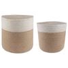 vidaXL Plantepotte Sett 2 pcs Naturlig og Hvit &Oslash; 28 x 28 cm