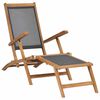 vidaXL Fluktstol med fotst&oslash;tte heltre teak svart