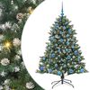 vidaXL Kunstig juletre med 150 LED gr&oslash;nn 150 cm PVC og plast og st&aring;l