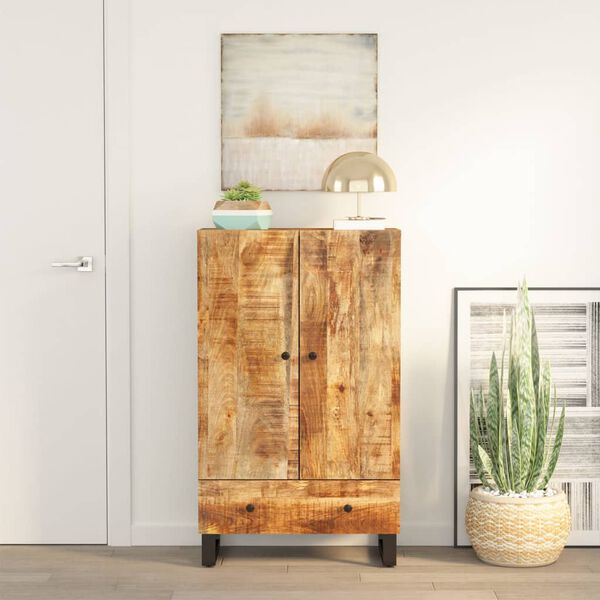 vidaXL Highboard med skuff 60x33x100 cm heltre mango og jern
