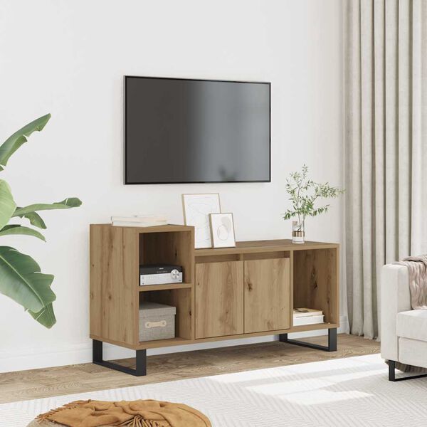 vidaXL TV-benk artisan eik 100x35x55 cm konstruert tre