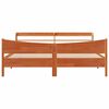 vidaXL Sengeramme med hodegavl voksbrun 200x200 cm heltre furu