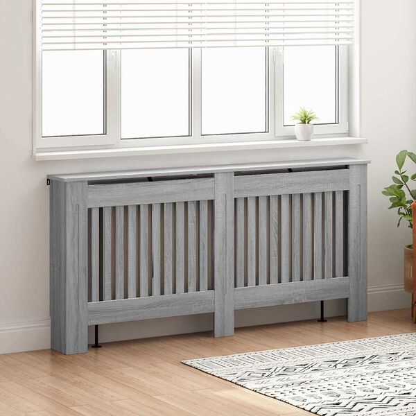 vidaXL Radiator Deksel Gr&aring; Sonoma 172 x 19 x 81,5 cm Konstruert tre