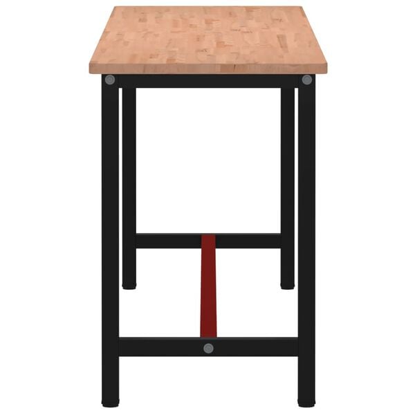 vidaXL Arbeidsbenk 200x55x81,5 cm heltre b&oslash;k og metall