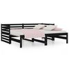 vidaXL Uttrekkbar dagseng svart 2x(90x190) cm heltre furu