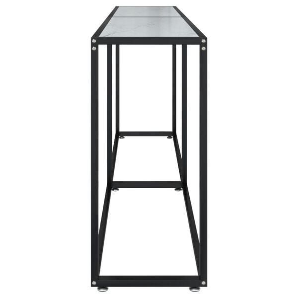 vidaXL Konsollbord hvit marmor 200x35x75,5 cm herdet glass