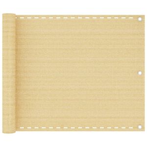 vidaXL Balkongskjerm beige 75x400 cm HDPE